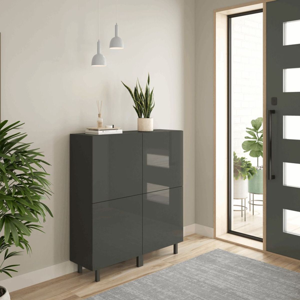 TU MESITA - Recibidor Cuadrado Alina color Negro TU MESITA