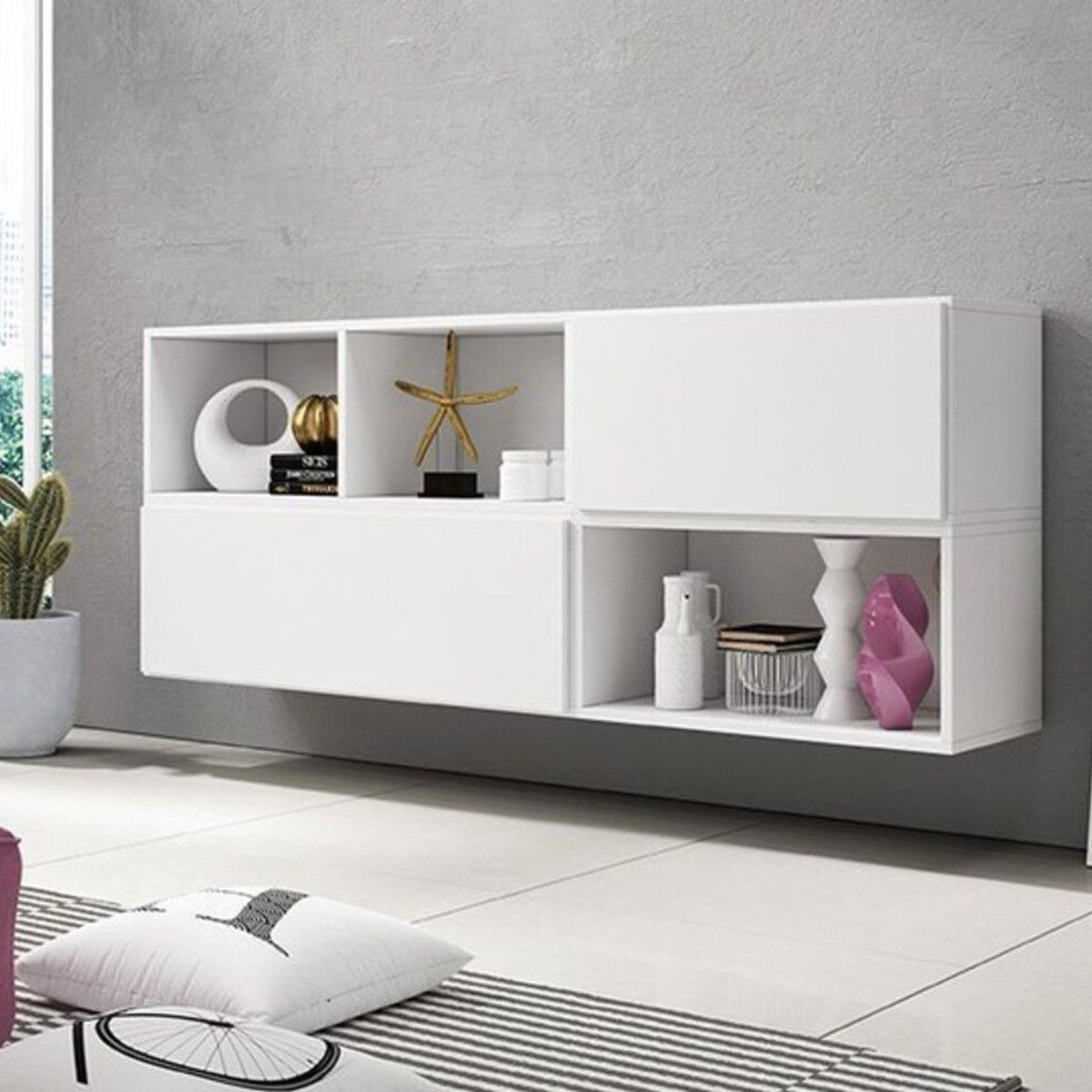 TU MESITA - Aparador Flotante Maverick color Blanco TU MESITA