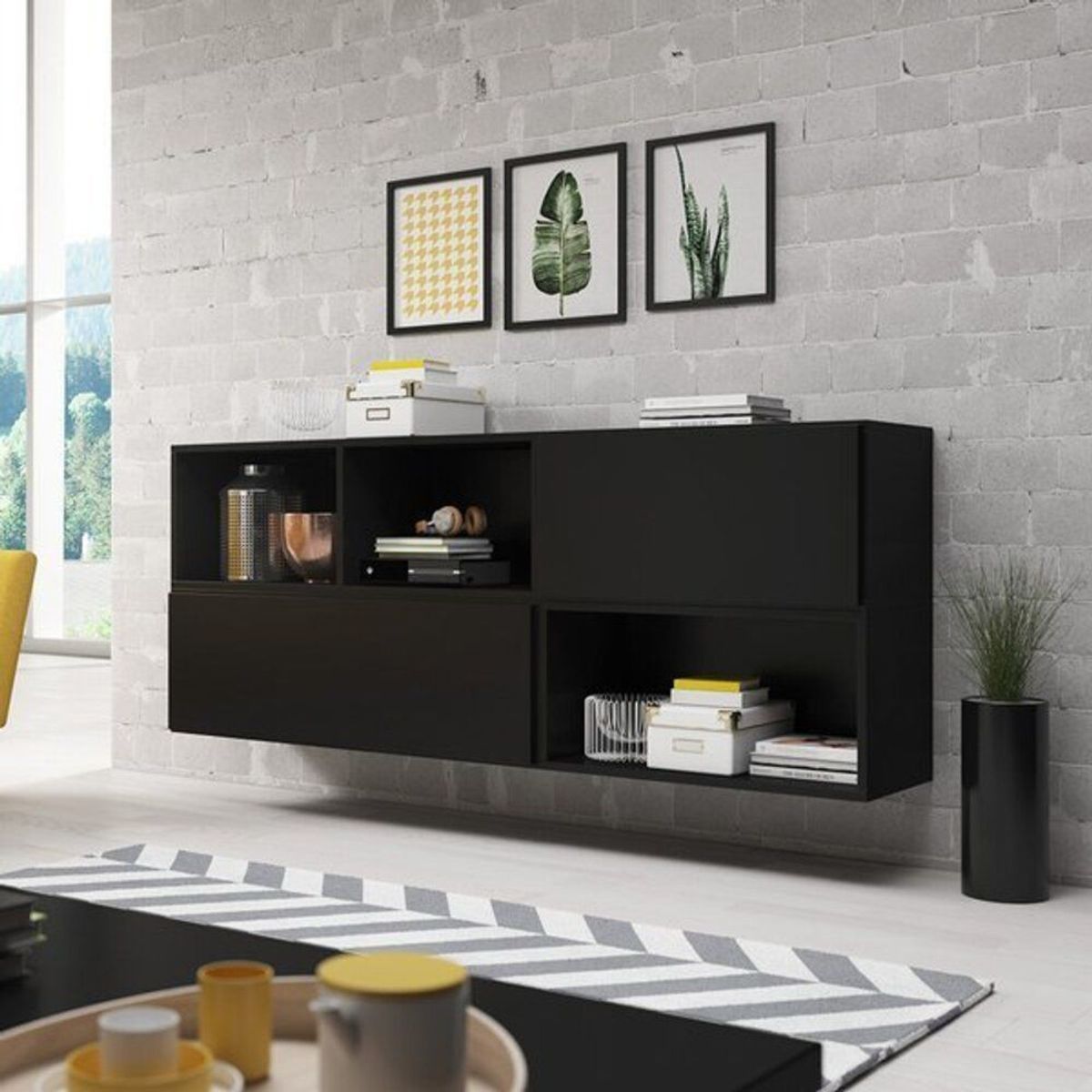 TU MESITA - Aparador Flotante Maverick color Negro TU MESITA