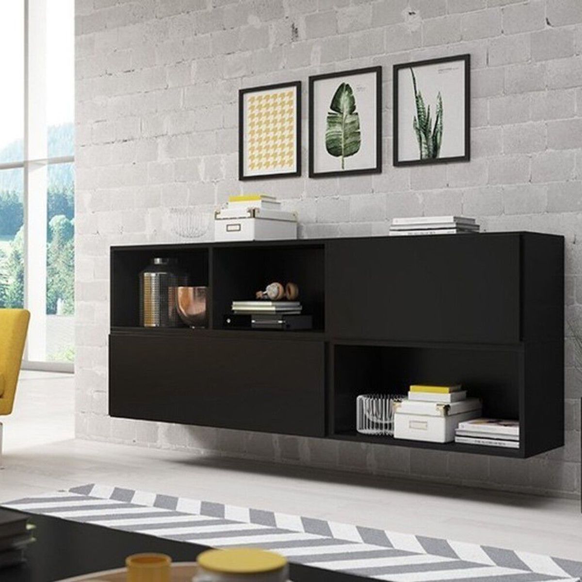 TU MESITA - Aparador Flotante Maverick color Negro TU MESITA