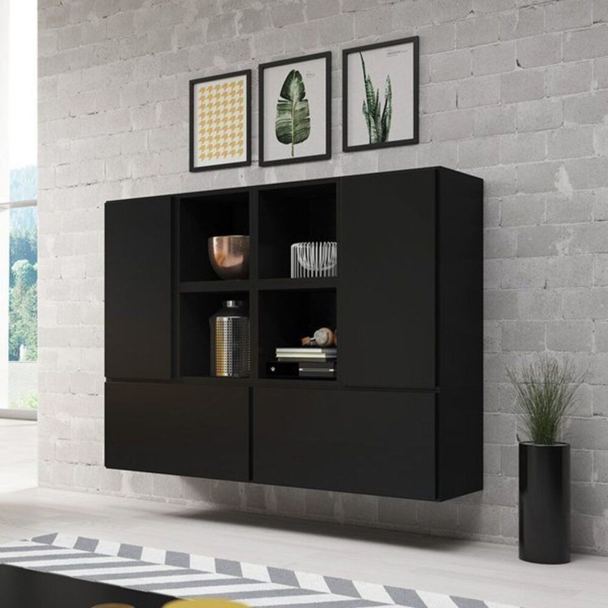 TU MESITA - Vitrina Flotante Dynamo color Negro TU MESITA