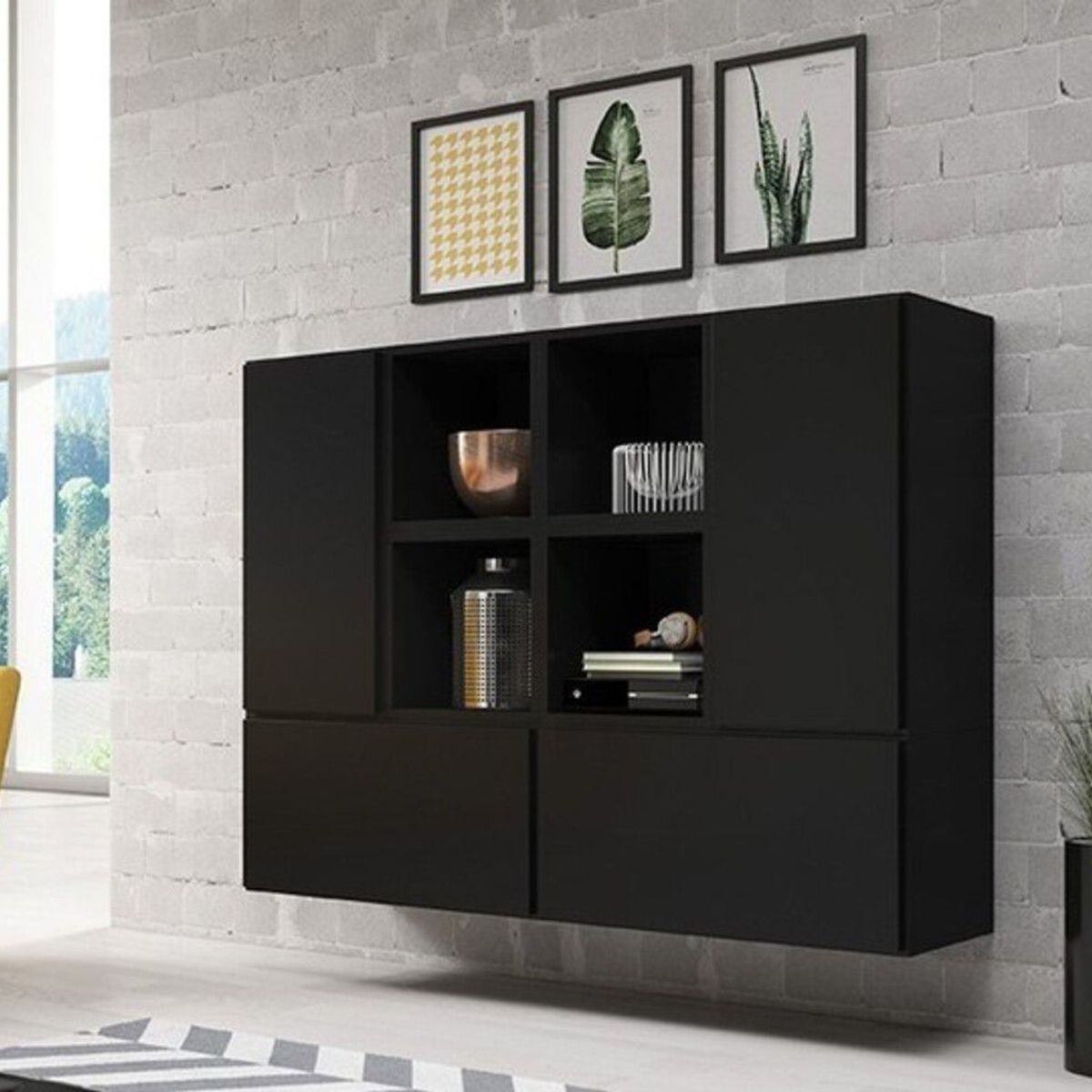 TU MESITA - Vitrina Flotante Dynamo color Negro TU MESITA