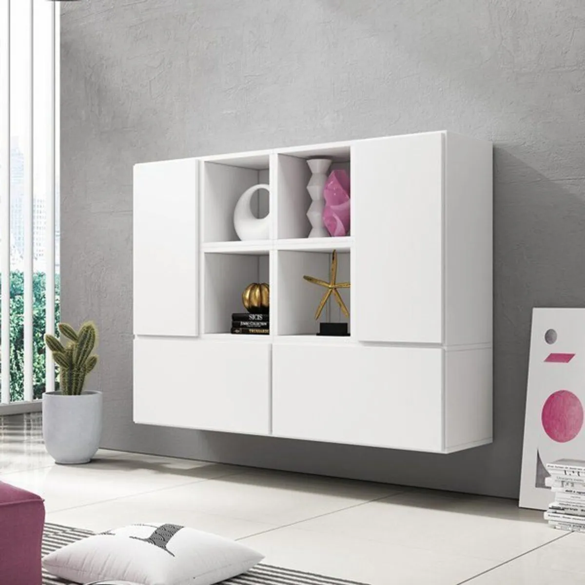 TU MESITA - Vitrina Flotante Dynamo color Blanco TU MESITA