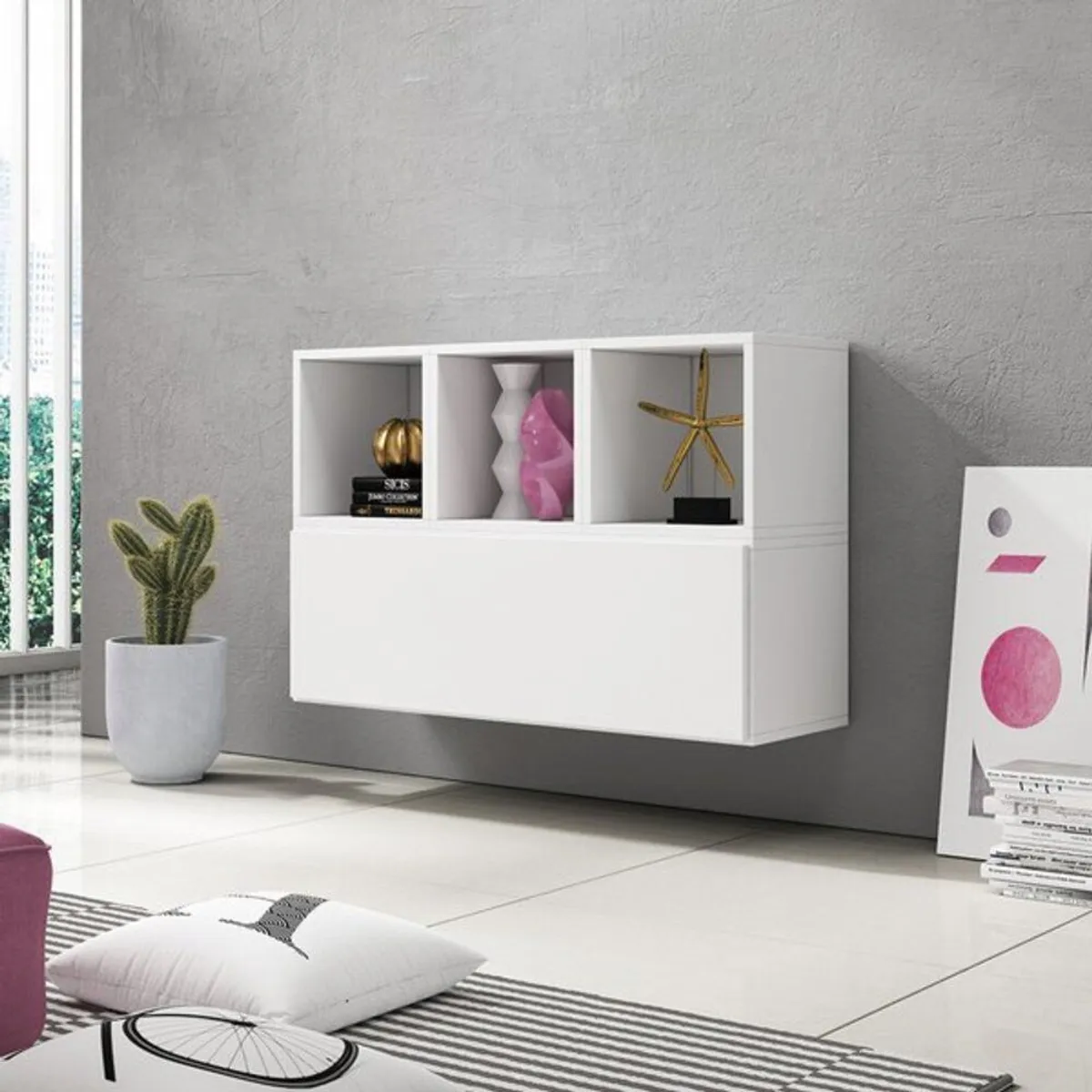 TU MESITA - Recibidor Flotante Karlo color Blanco TU MESITA