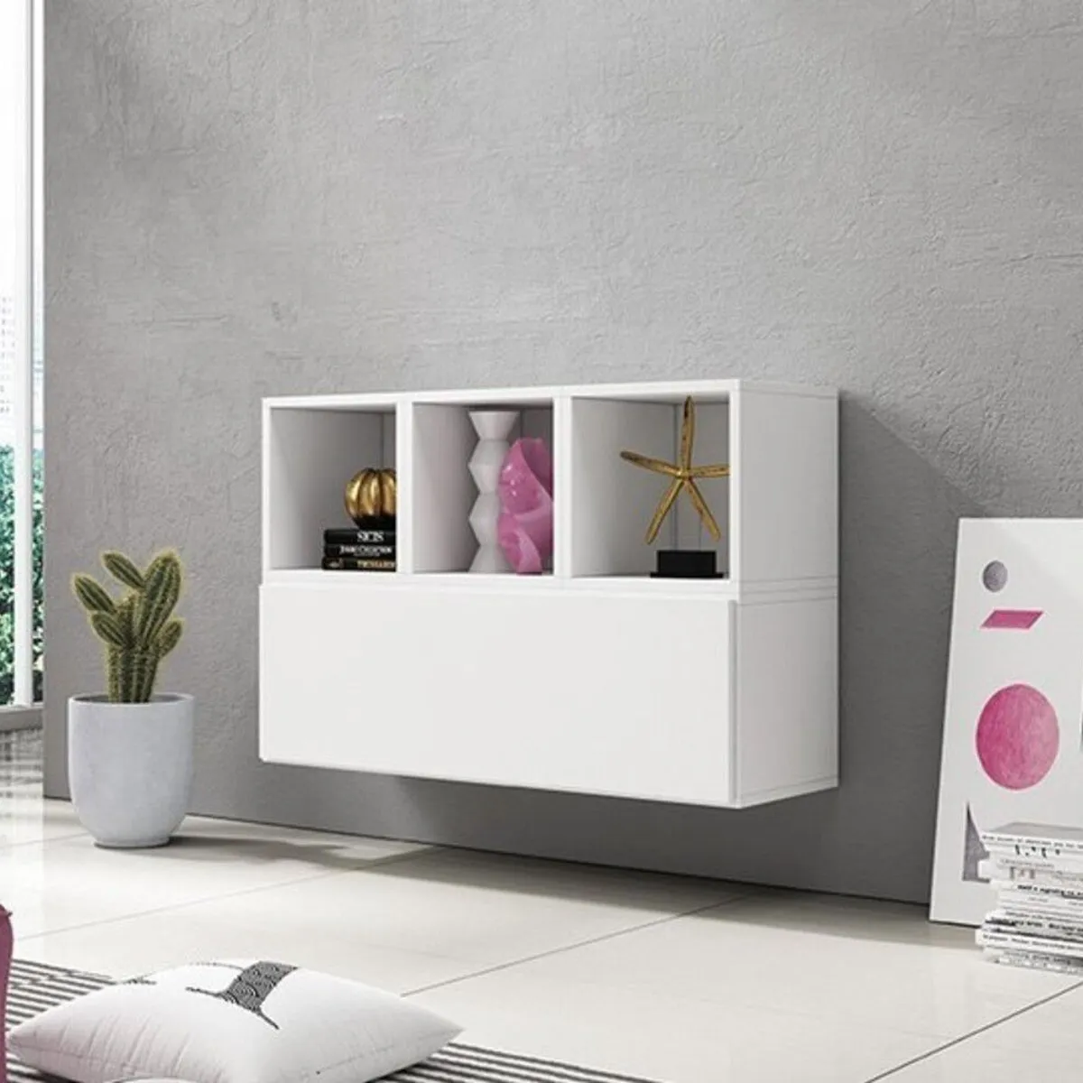 TU MESITA - Recibidor Flotante Karlo color Blanco TU MESITA