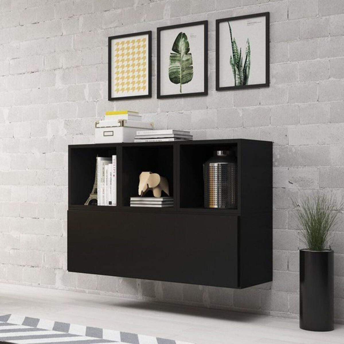 TU MESITA - Recibidor Flotante Karlo color Negro TU MESITA