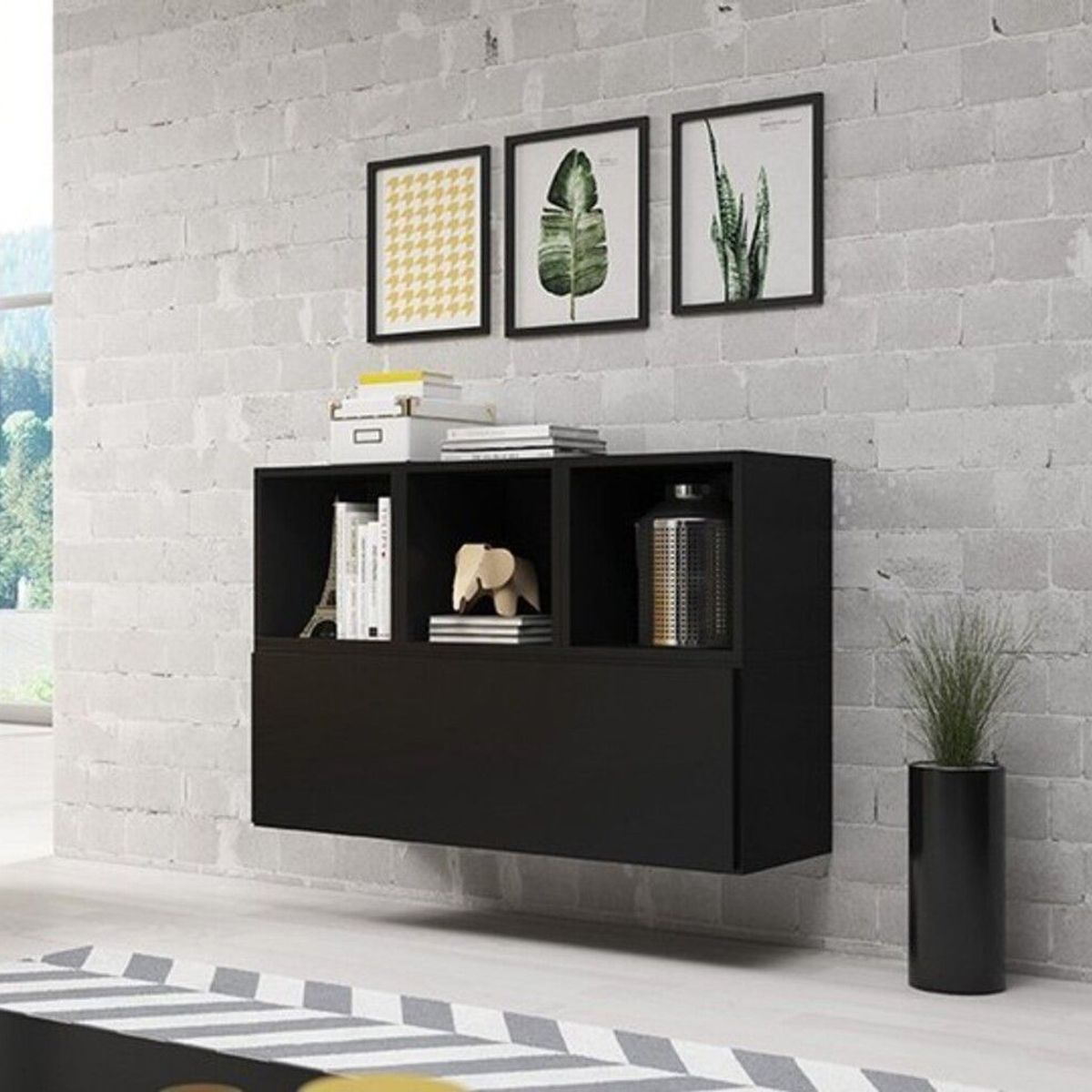 TU MESITA - Recibidor Flotante Karlo color Negro TU MESITA