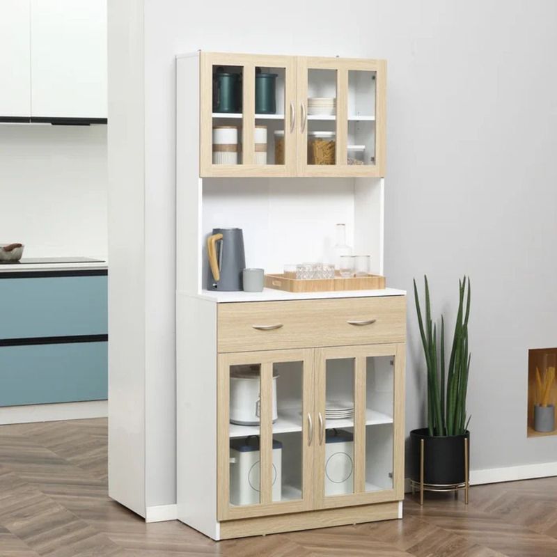 TU MESITA - Vitrina Vajillera para Cocina Leonor color BlancoDuna TU MESITA