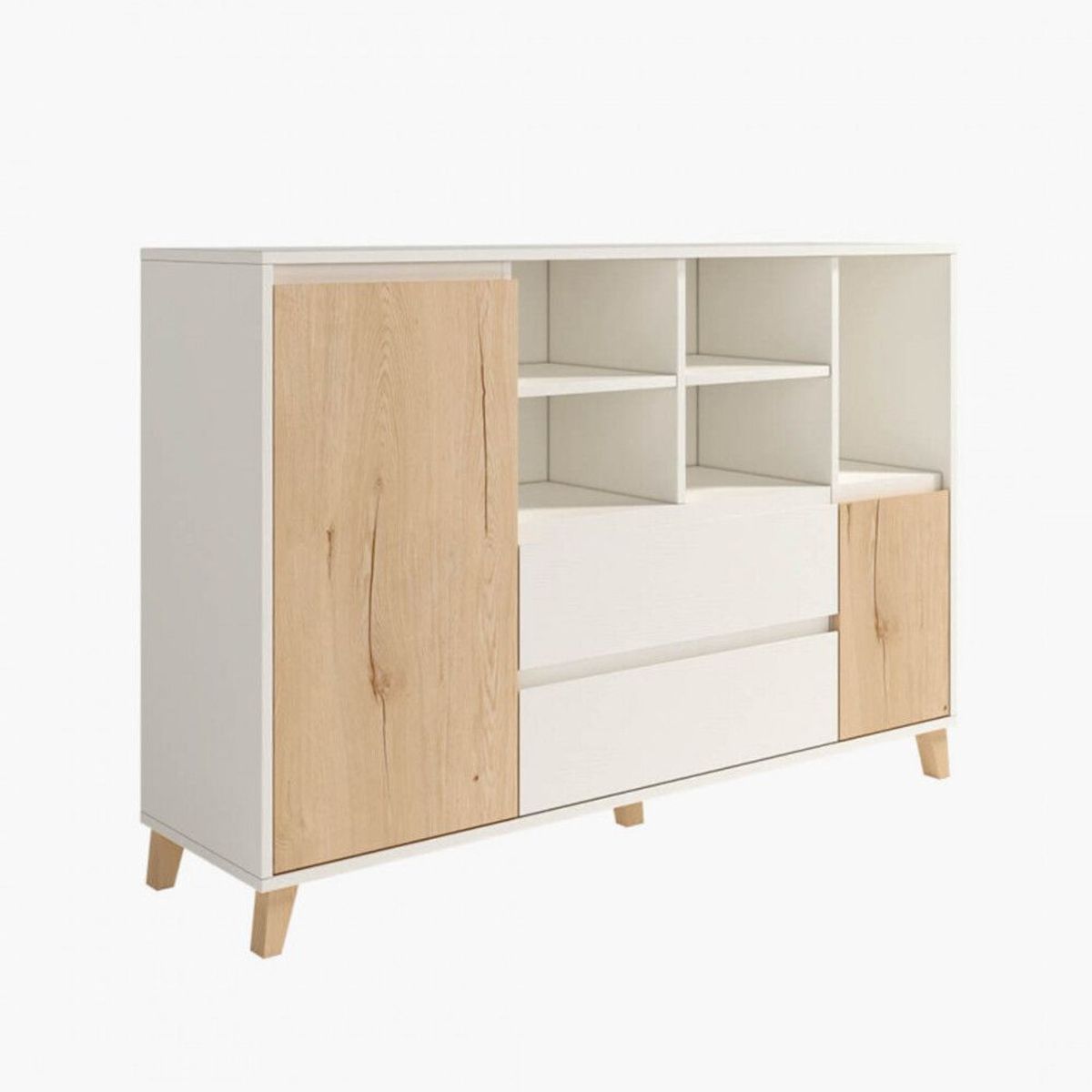 TU MESITA - Aparador Moderno Chiara 2 puertas 2 cajones TU MESITA color BlancoDuna