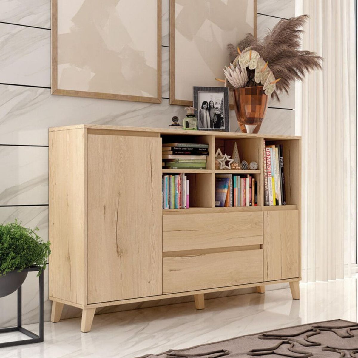 TU MESITA - Aparador Moderno Chiara 2 puertas 2 cajones TU MESITA color Duna