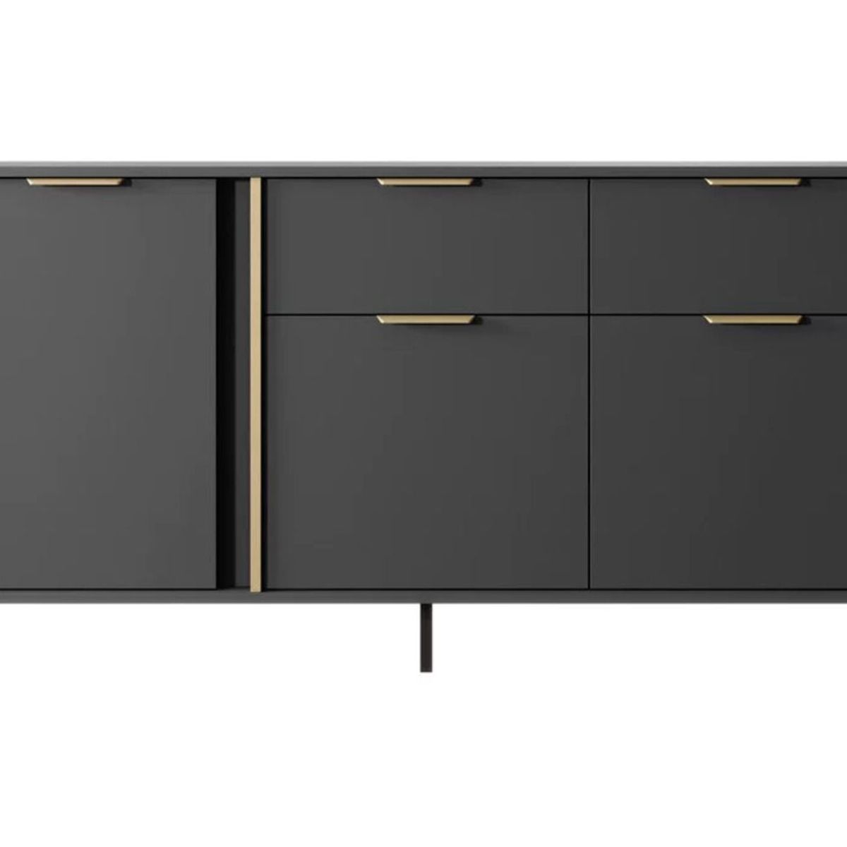 TU MESITA - Aparador Recibidor Ballarta 3 puertas 2 cajones TU MESITA color Negro