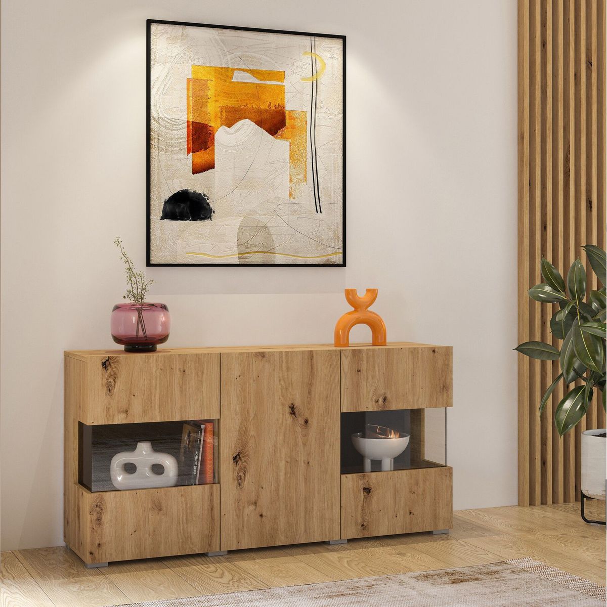 TU MESITA - Aparador Moderno Karito color Duna TU MESITA 3 puertas