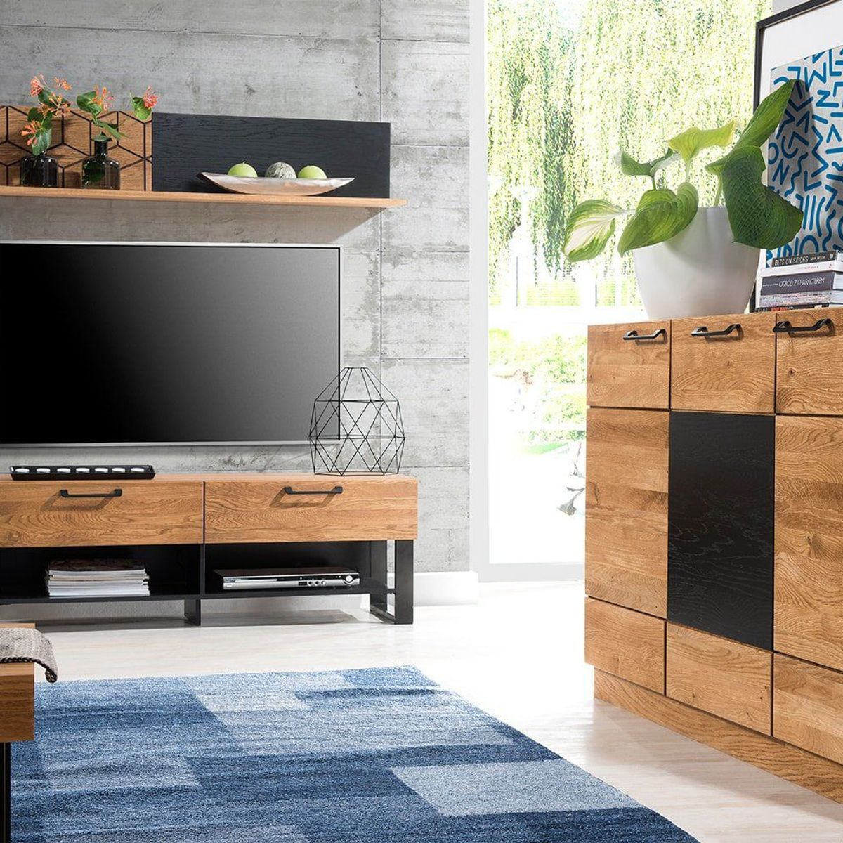 TU MESITA - Aparador Moderno Sicilia 3 puertas color Marrón TU MESITA