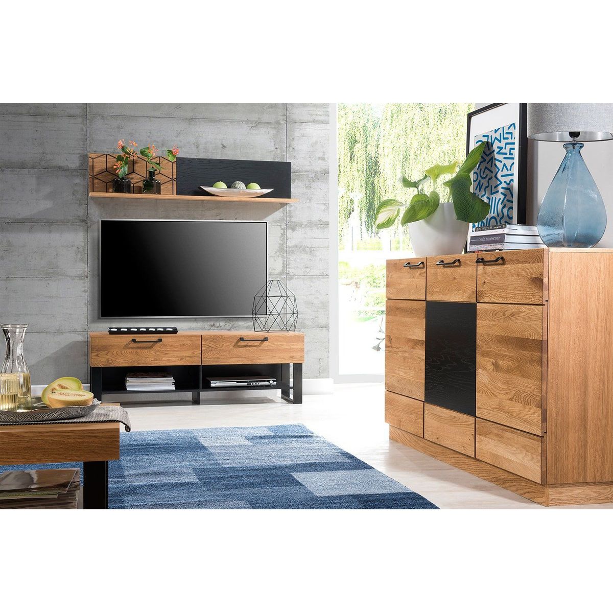 TU MESITA - Aparador Moderno Sicilia 3 puertas color Marrón TU MESITA