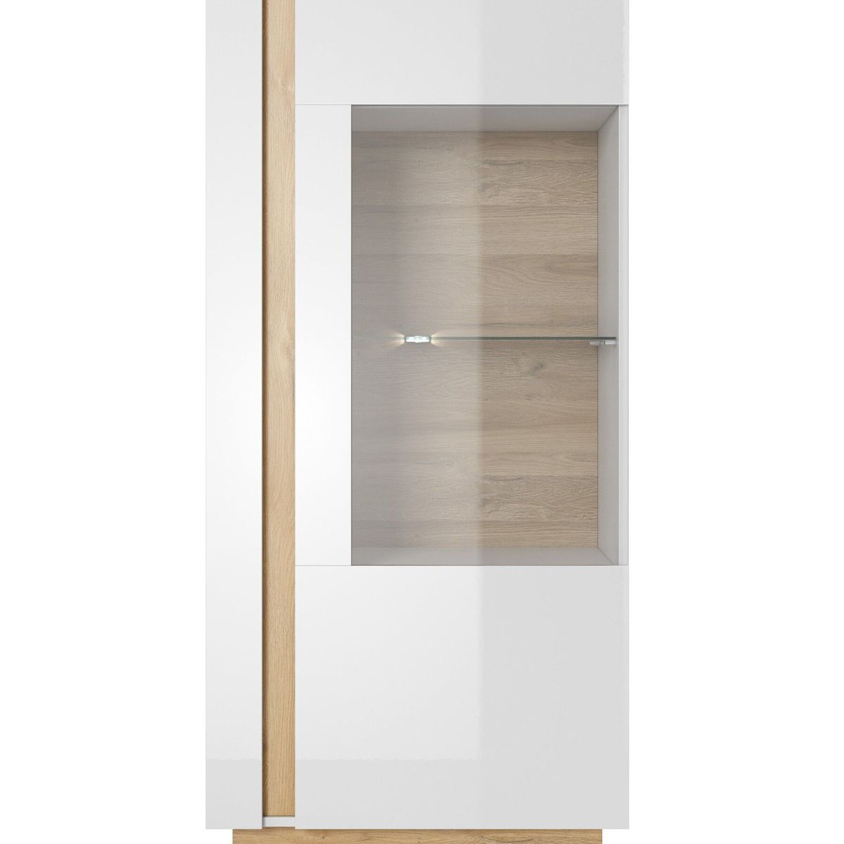 TU MESITA - Vitrina Contemporánea Brenda 1 puerta color BlancoDuna TU MESITA