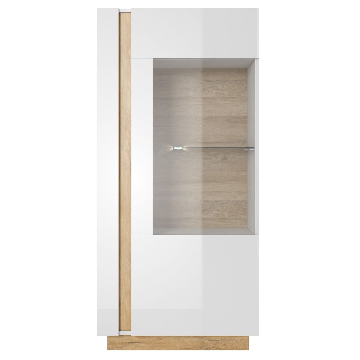 TU MESITA - Vitrina Contemporánea Brenda 1 puerta color BlancoDuna TU MESITA