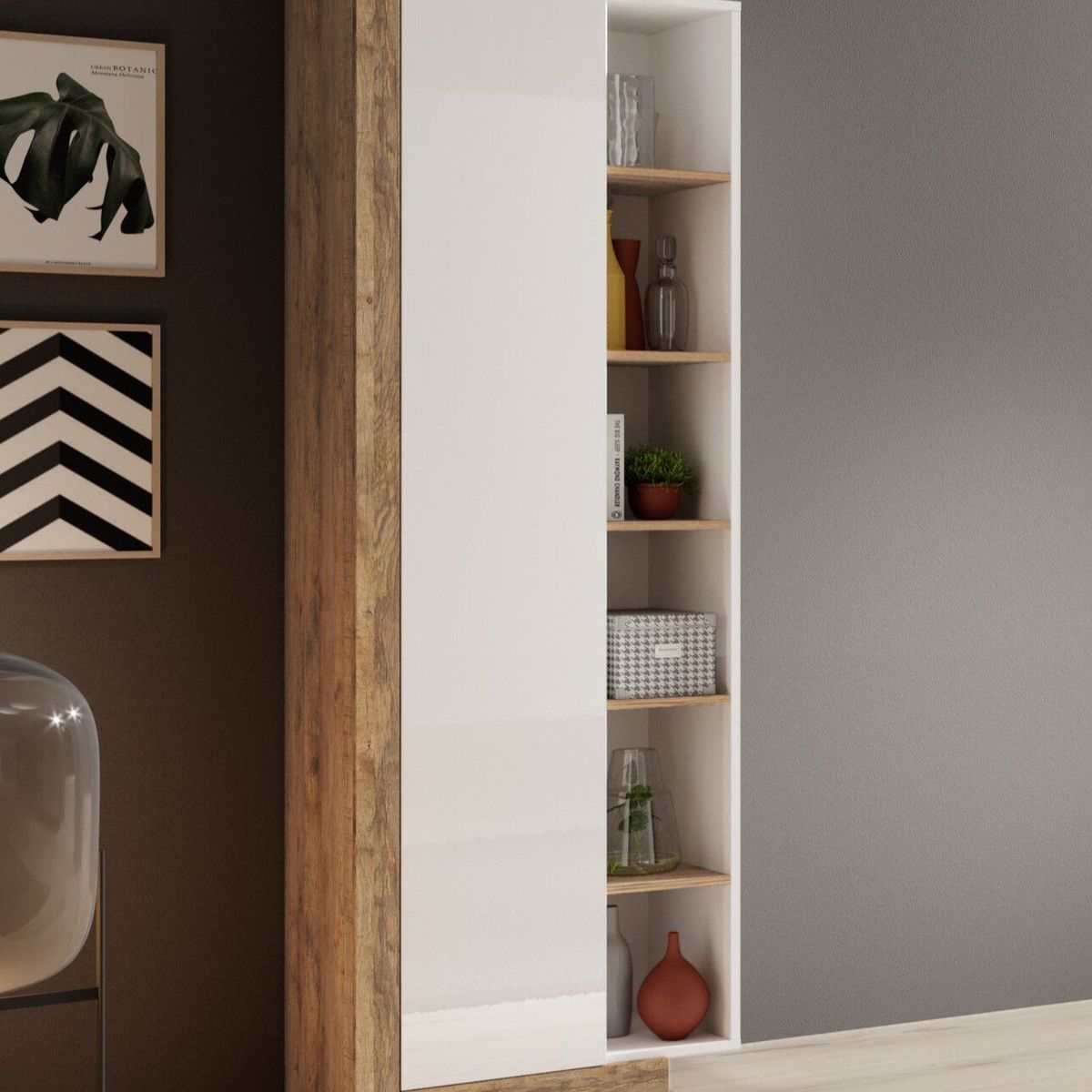 TU MESITA - Vitrina Minimalista Sahara color BlancoDuna TU MESITA