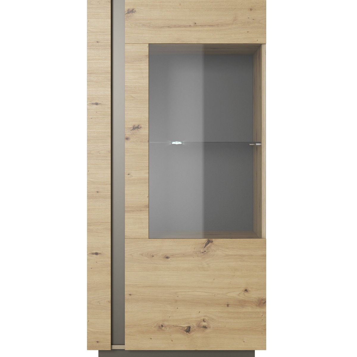 TU MESITA - Vitrina Contemporánea Brenda 1 puerta color DunaGris TU MESITA