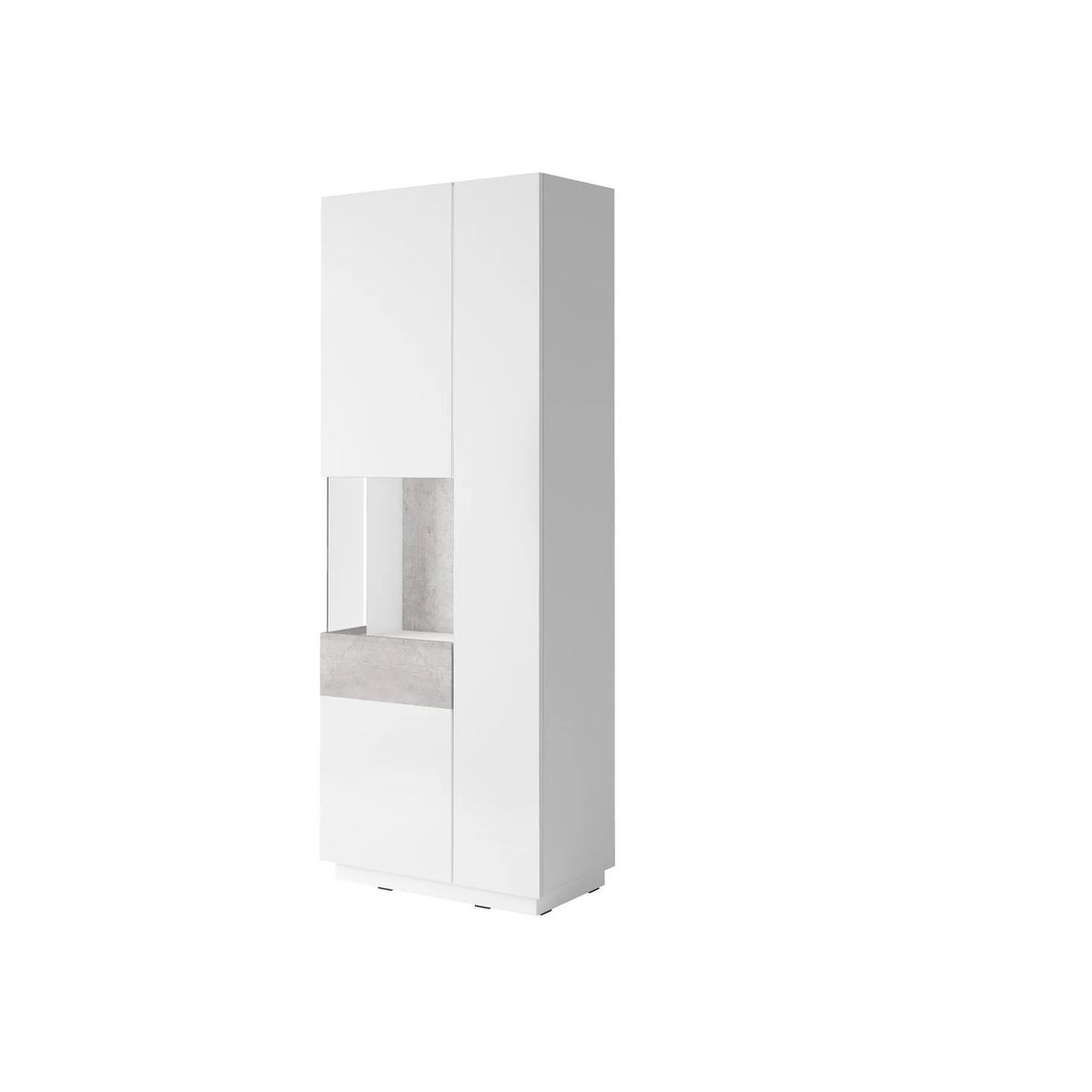 TU MESITA - Vitrina Moderna color BlancoGris Katamarina 2 puertas con vidrio