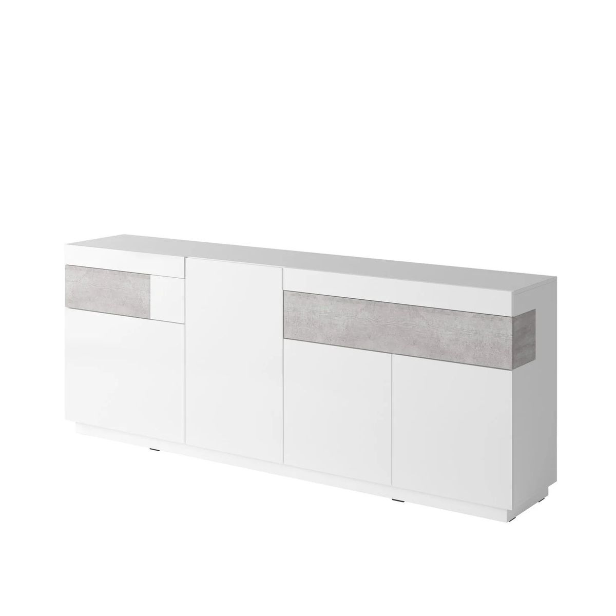 TU MESITA - Aparador Largo Katamarina 4 puertas 2 cajones TU MESITA color BlancoGris