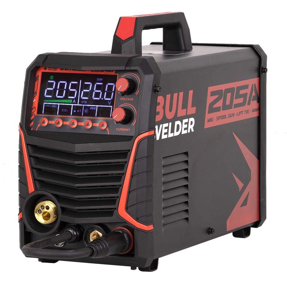 GENERICO - Máquina de Soldar Multiprocesor, 200 Amperios, Bull Welder