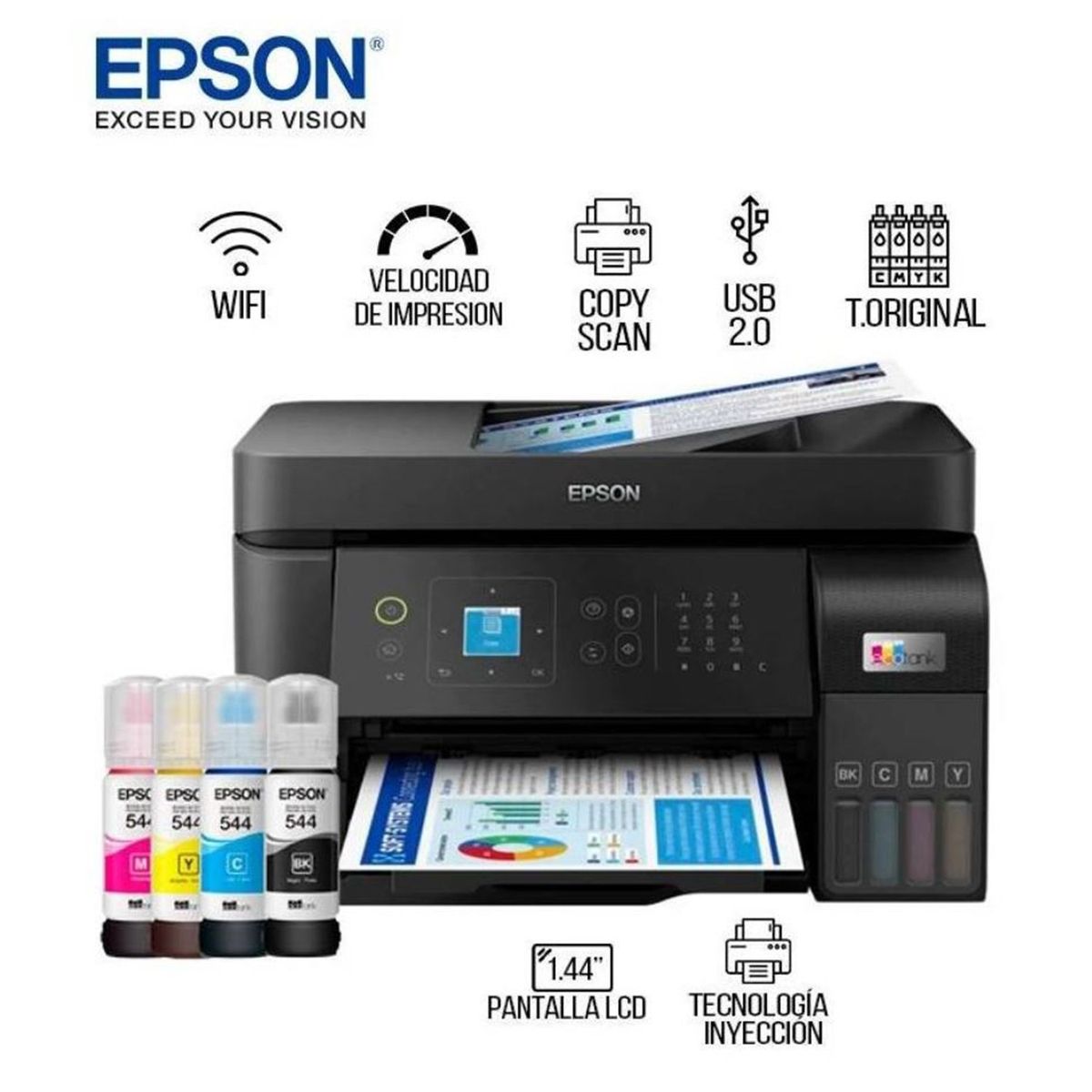 EPSON - Impresora Multifuncional EPSON Ecotank L5590 Fax USB LAN Wifi