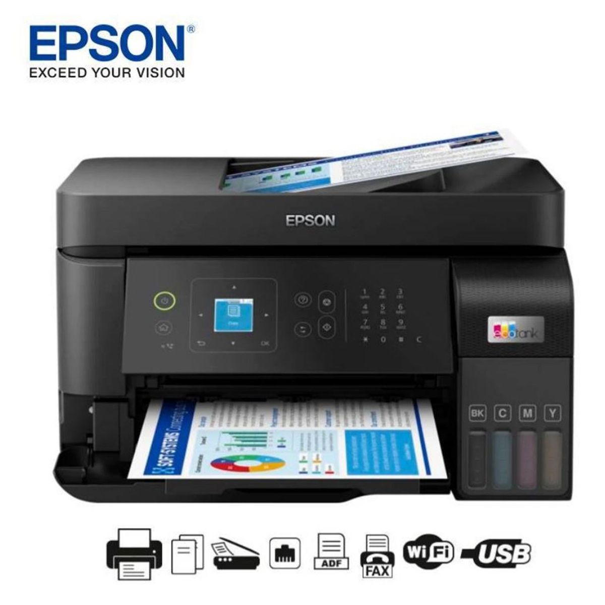 EPSON - Impresora Multifuncional EPSON Ecotank L5590 Fax USB LAN Wifi
