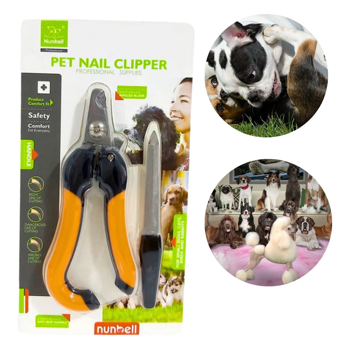 GENERICO - ALICATE CORTA UÑAS PERROS-MASCOTAS NUNBELL ANARANJADO