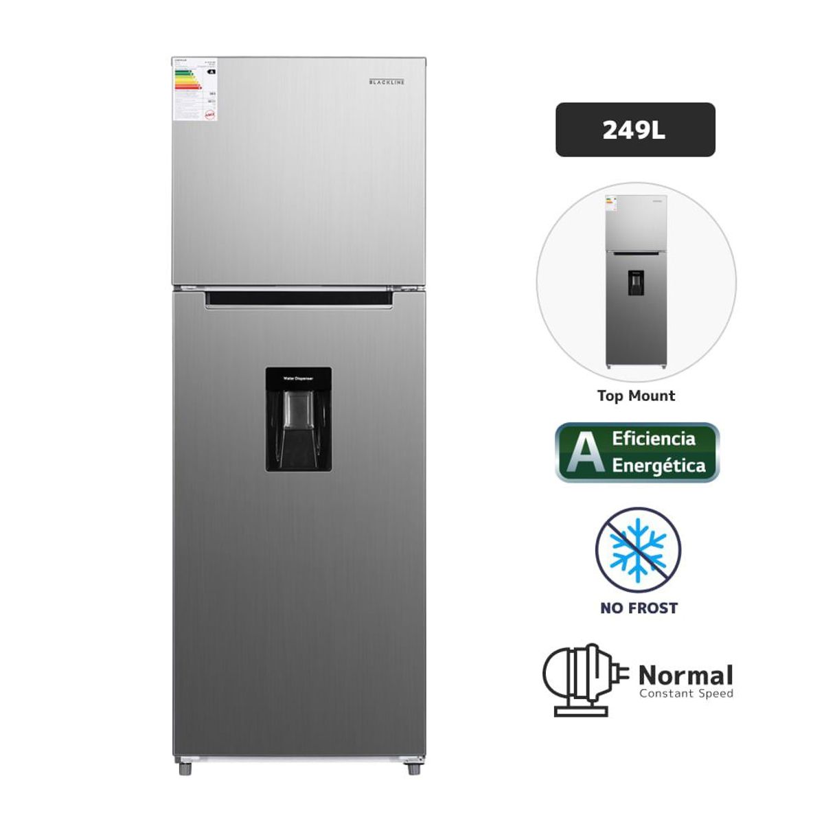BLACKLINE - Refrigeradora BLACKLINE TM 249L VCM No Frost - Inox