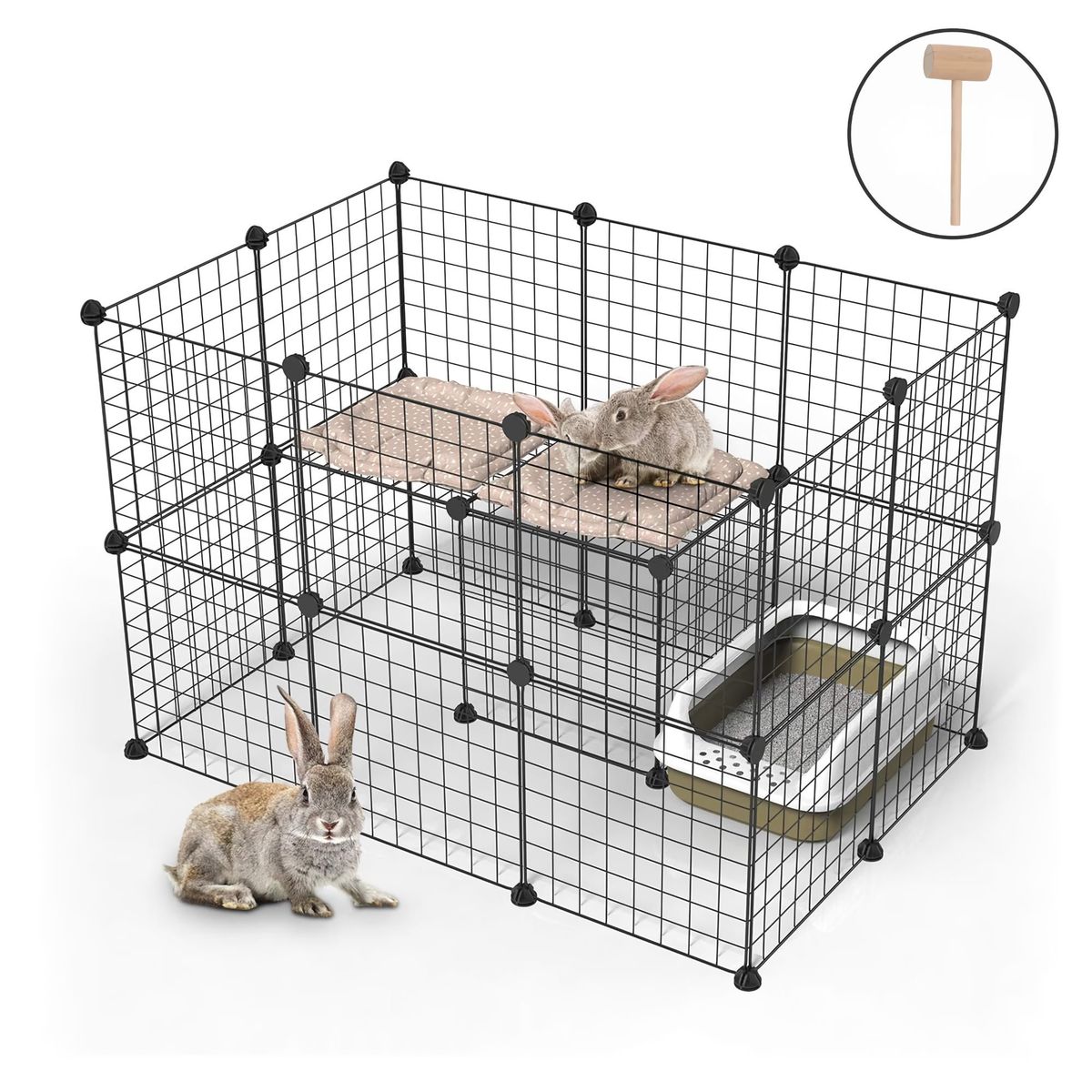 GENERICO - Rejilla cerco corral para mascota hogar - Negro