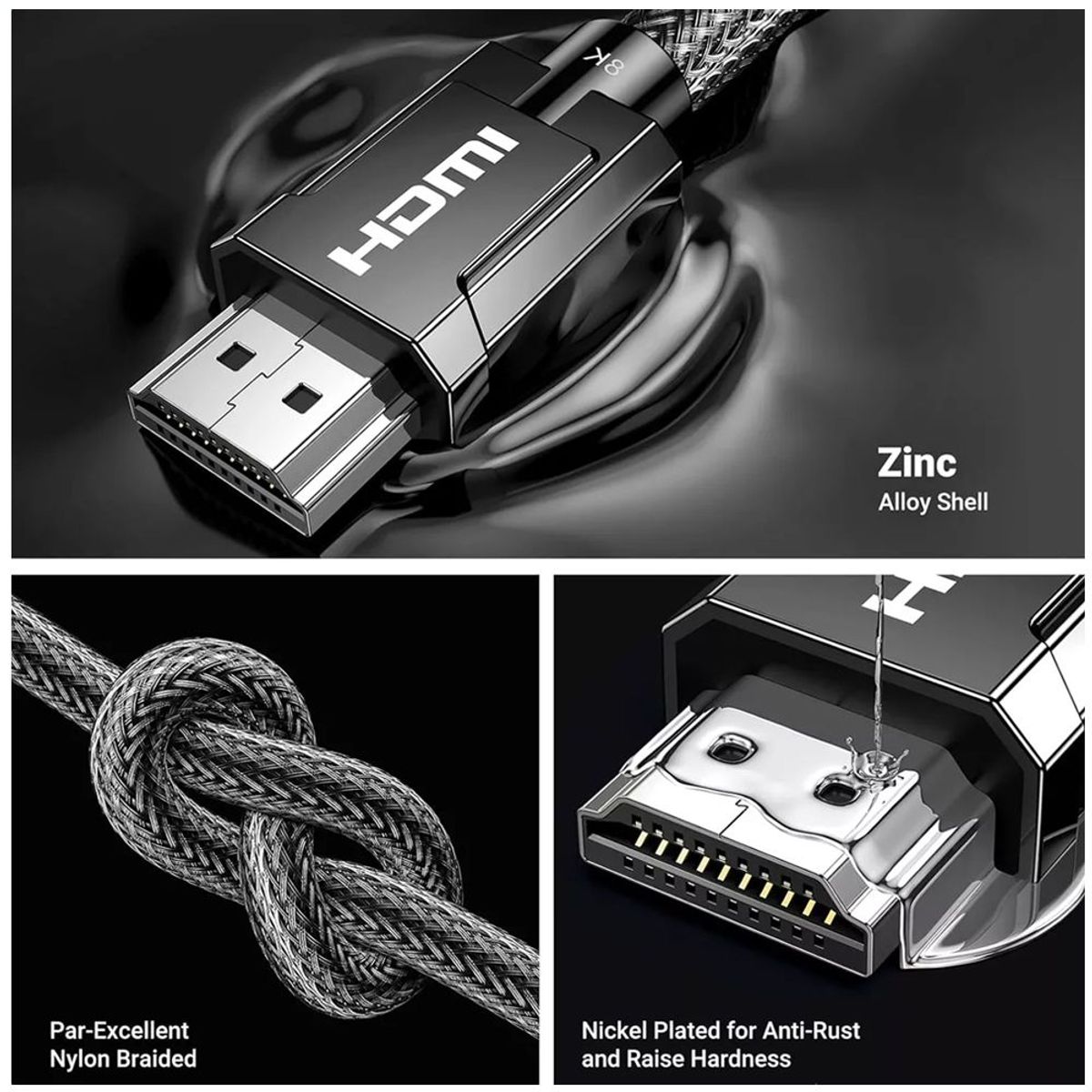 UGREEN - Cable Hdmi 2.1 8k 48gbps 3m Compatible Con Hdr Earc UGREEN certificado