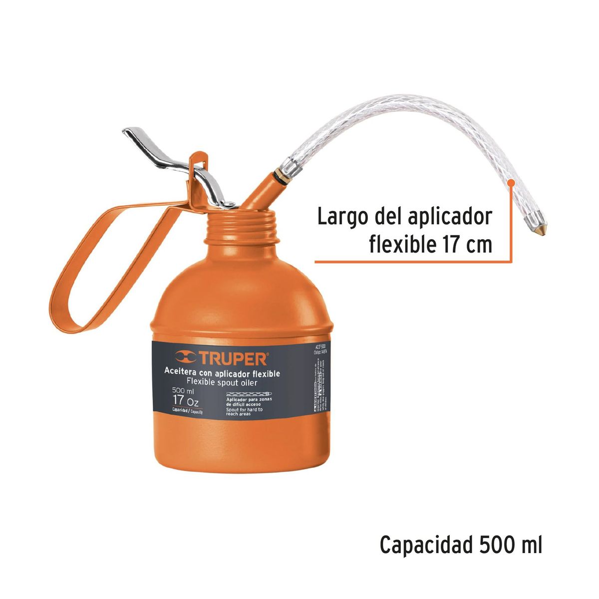 TRUPER - Aceitera De Pipeta Flexible, 500 Ml
