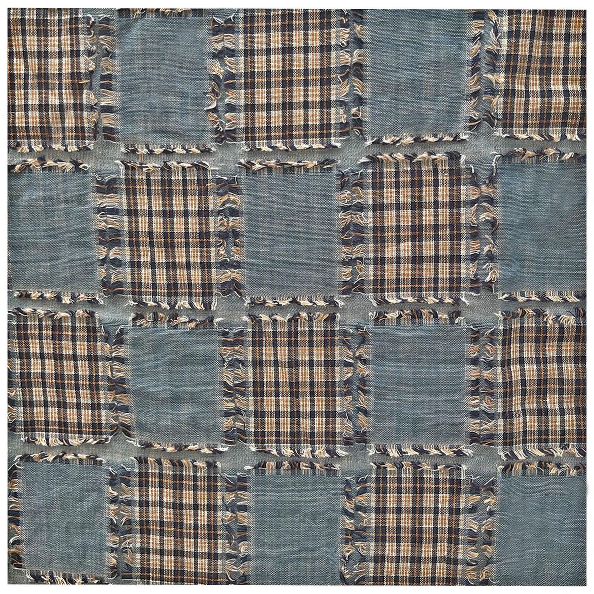 EL TWIST HOME - Camino de mesa Patchwork Diseño único denim cuadros 33 x 182 cm