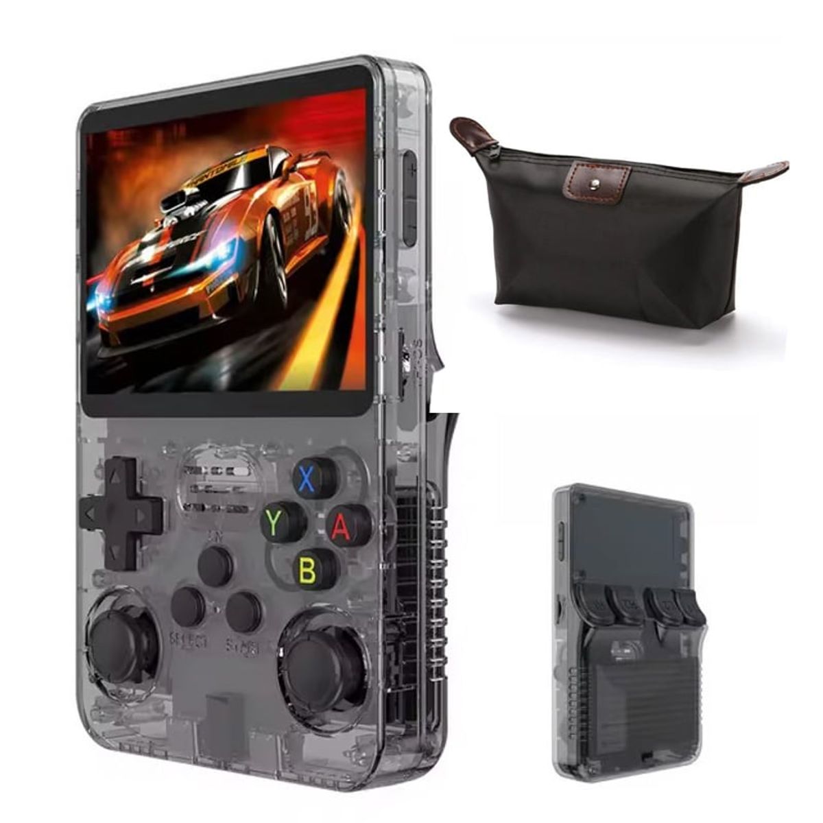 OVOTOUMI - Consola Portatil Retro Game R36S 64GB Negro y Estuche