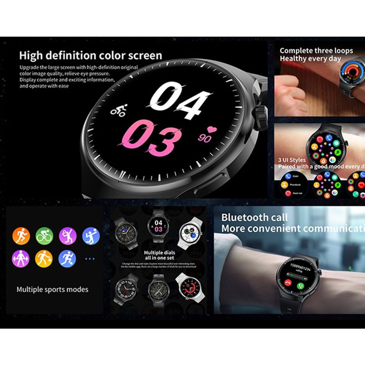 LENOVO - Lenovo XT61 De Audífonos-Rosa y Toumi GT-A-W Reloj inteligente