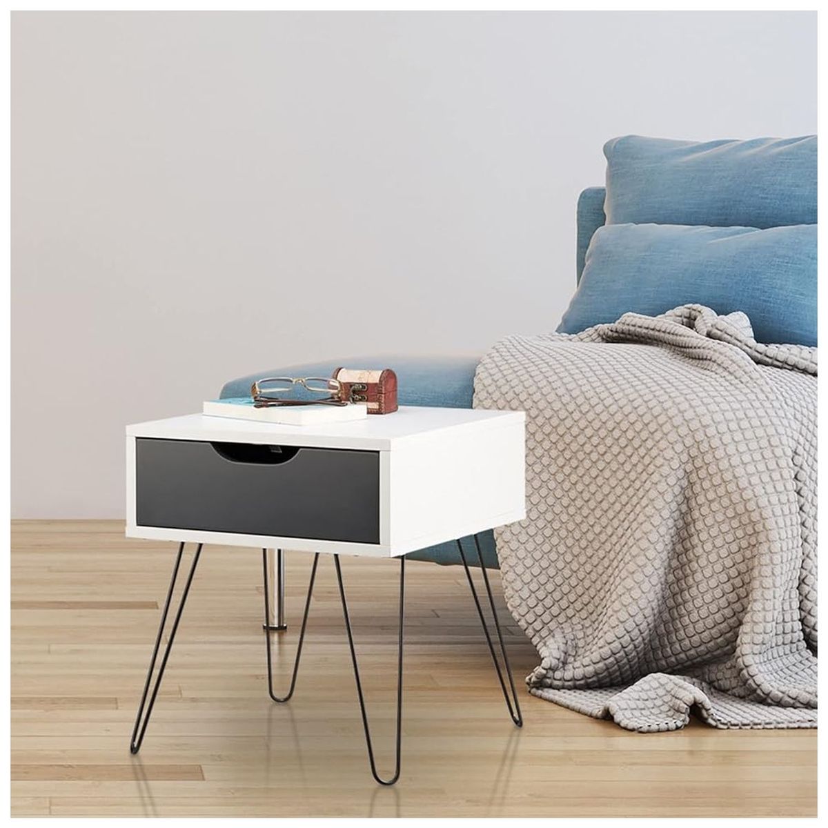 VENTITAS HOME - Velador Minimalista Luna Ventitas Home Blanco y Negro