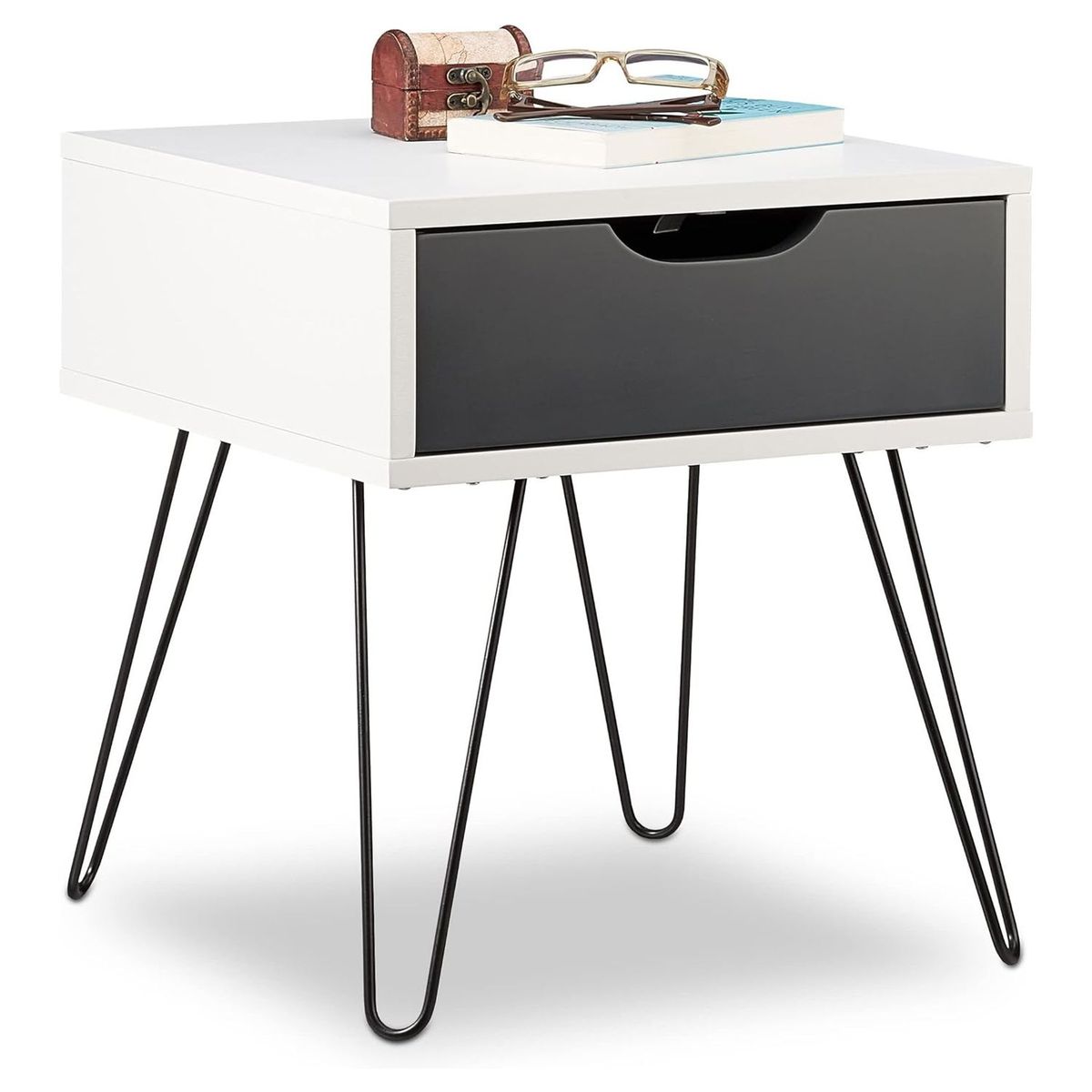 VENTITAS HOME - Velador Minimalista Luna Ventitas Home Blanco y Negro