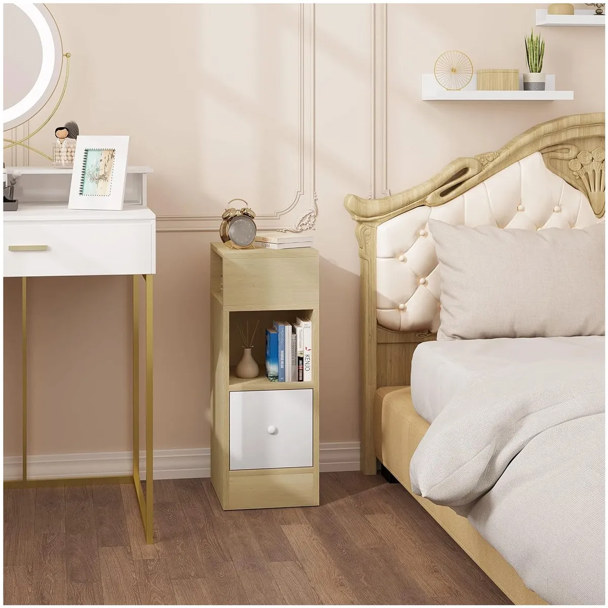 VENTITAS HOME - Mesa de Noche Tracy Ventitas Home Rovere y Blanco