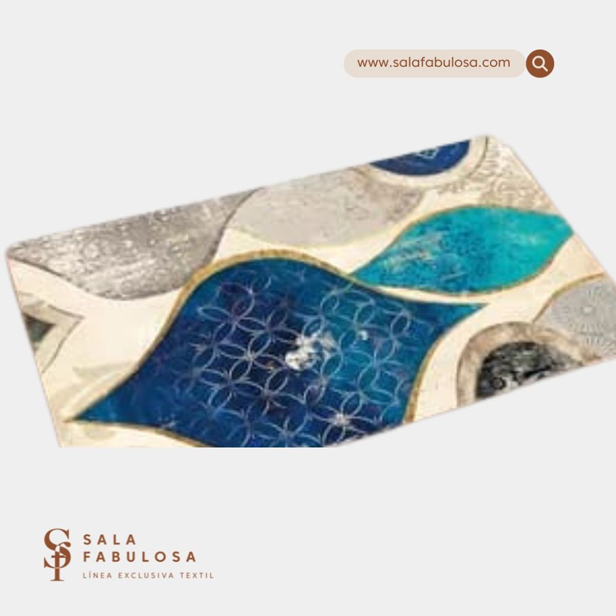 GENERICO - Alfombra de cocina 2 pzs absorvente / antideslizante Hindu Mosaic