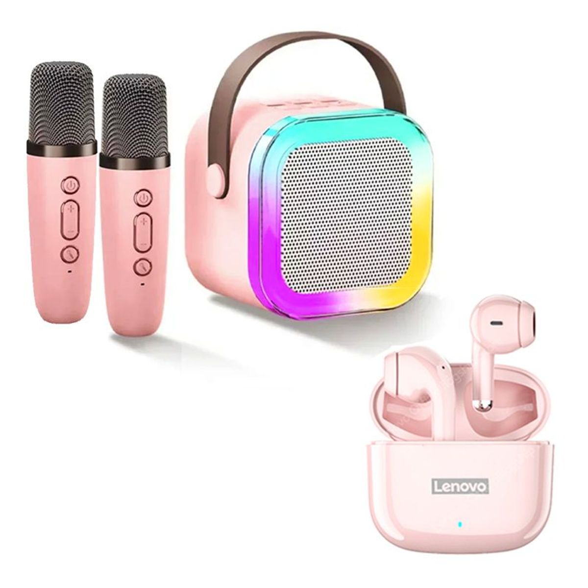 LENOVO - Audífonos Lenovo LP40 Pro-Rosa y LED BT speaker y 2 microphones-P