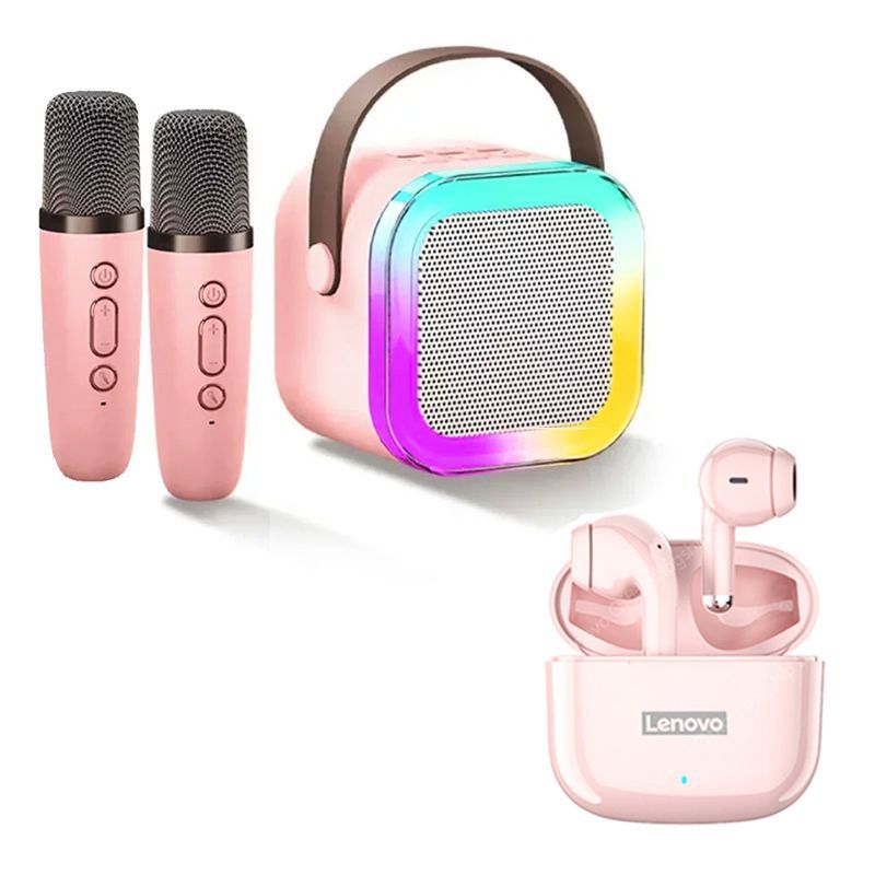 LENOVO - Audífonos Lenovo LP40 Pro-Rosa y LED BT speaker y 2 microphones-P
