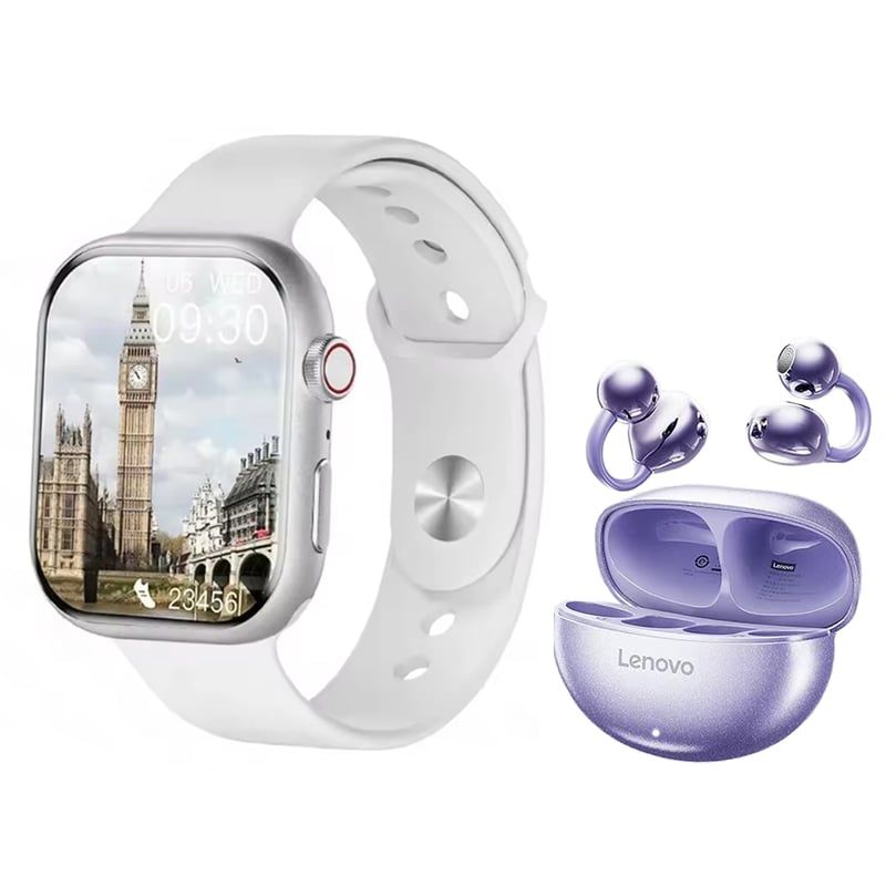 LENOVO - Audífonos Lenovo TA140 Morado Bluetooth y S10 W Reloj inteligente