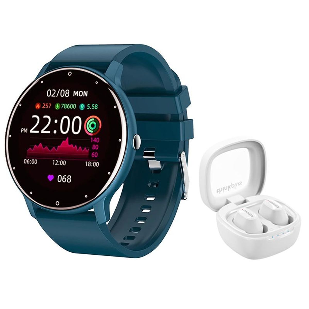 LENOVO - Audífonos Lenovo XT62-Blanco y Toumi Fit 2-B watch Reloj inteligente