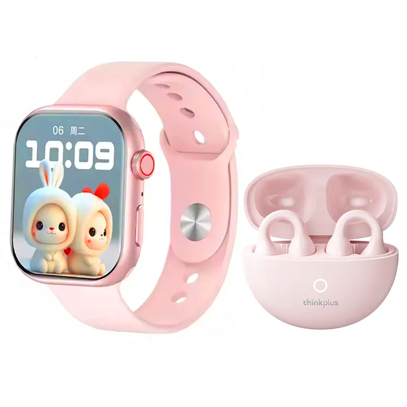 LENOVO - Lenovo LP25 Audífonos tws Bluetooth y S10 reloj inteligente-Rosa