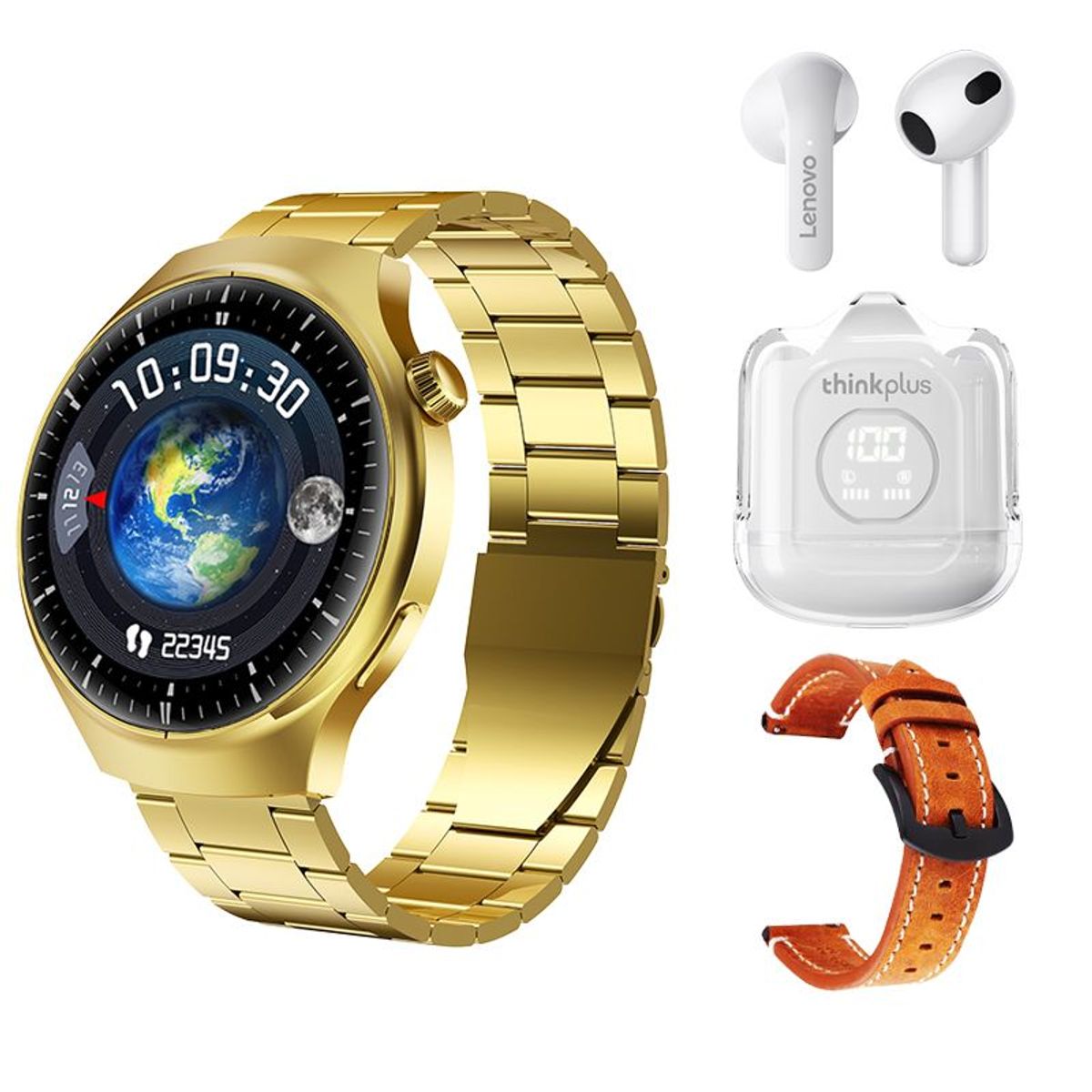 LENOVO - Lenovo XT65 De Audífonos-Blanco y Toumi GT-A-G Reloj inteligente