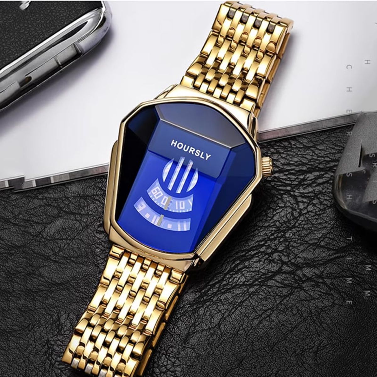 OVOTOUMI - Toumi BT-X reloj mecánico de gran dial impermeable-Negro