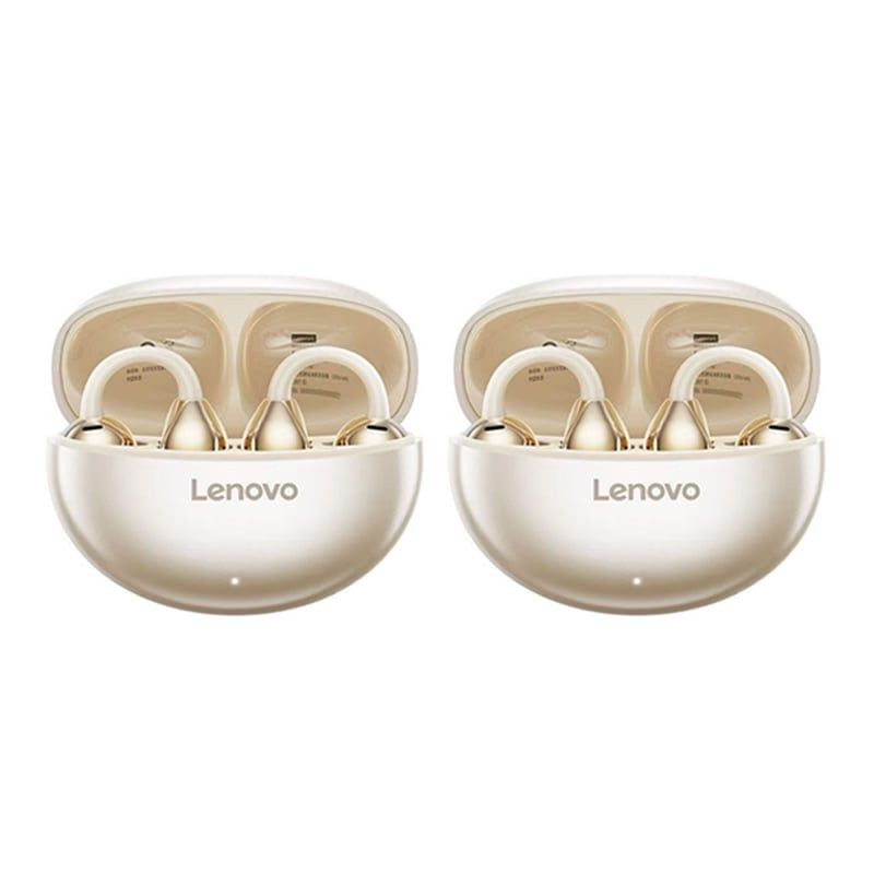 LENOVO - Set 2 De Audífonos Lenovo TA140  Tws Auriculares Bluetooth 5.4-Blanco