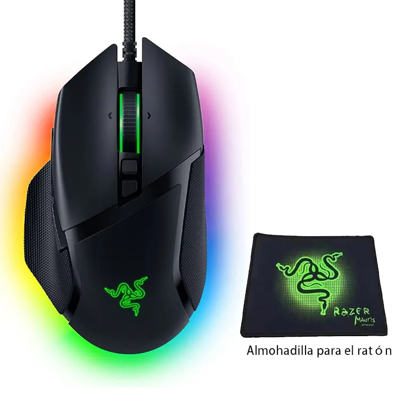RAZER - Mouse Gamer Razer Basilisk V3 Negro 26000DPI RGB y Mousepad