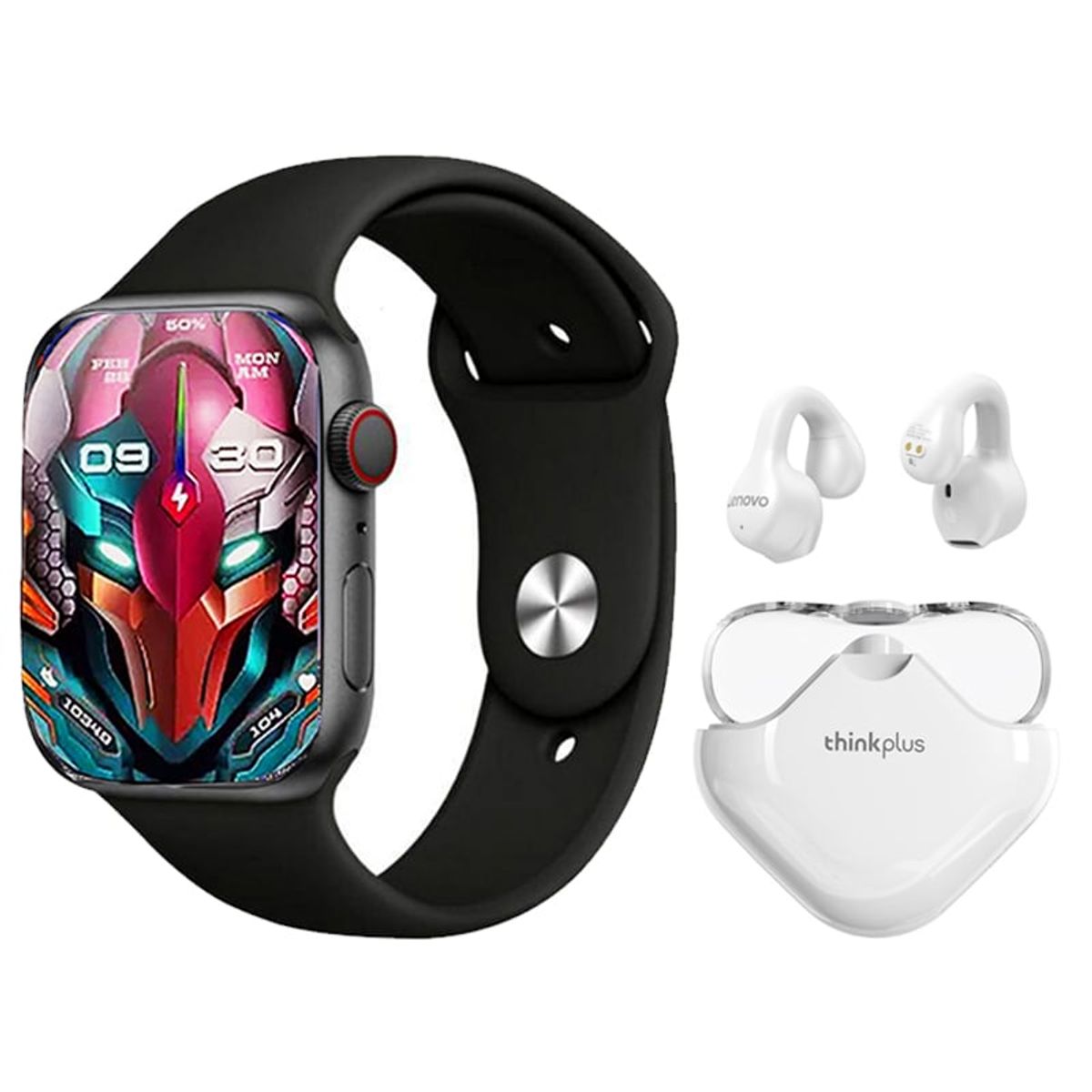 LENOVO - Audífonos Lenovo XT61-Blanco y Toumi S9 PRO-B Watch Reloj inteligente