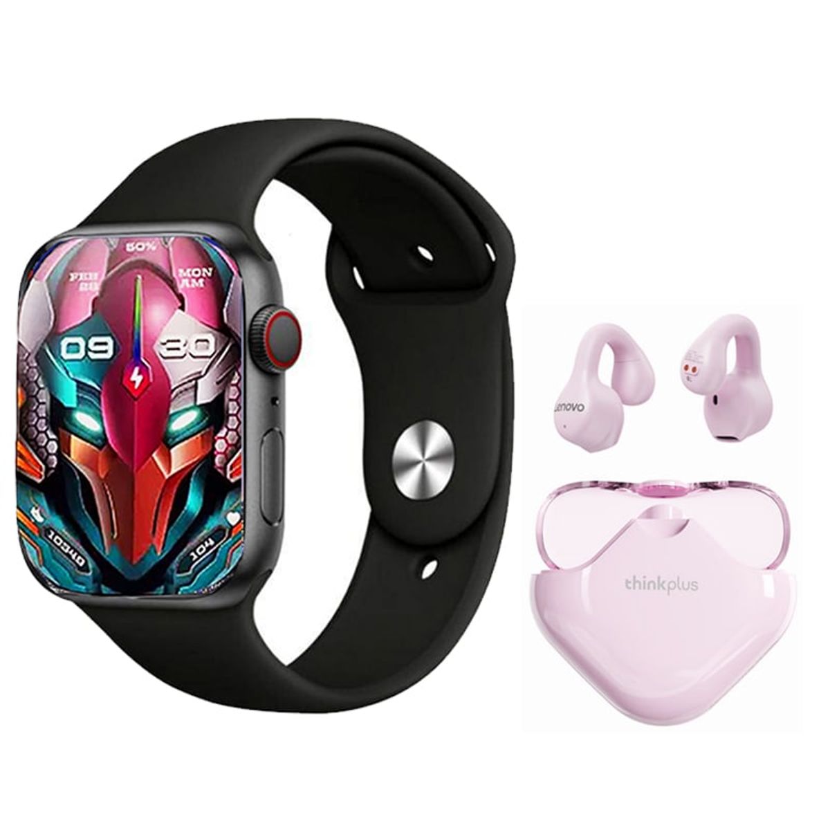 LENOVO - Audífonos Lenovo XT61-Rosa y Toumi S9 PRO-B Watch Reloj inteligente